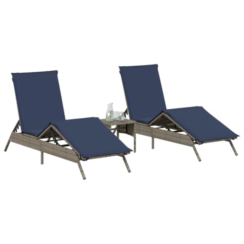 INLIFE Sonnenliegen 2 STK. mit Tisch Grau Poly Rattan,Möbel,Gartenmöbel,Gartensitzmöbel,Sonnenliegen,Grau,29 KG,4002716 INLIFE Sonnenliegen 2 STK. mit Tisch Grau Poly Rattan,Möbel,Gartenmöbel,Gartensitzmöbel,Sonnenliegen,Grau,29 KG,4002716 von INLIFE