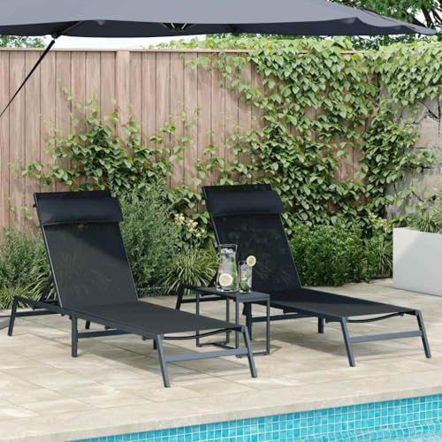 INLIFE Sonnenliegen mit Tisch 2-Person 3 pcs Schwarz und Anthrazit,Möbel,Gartenmöbel,Gartensitzmöbel,Sonnenliegen,Schwarz,26.9 KG,42010349 INLIFE Sonnenliegen mit Tisch 2-Person 3 pcs Schwarz und Anthrazit,Möbel,Gartenmöbel,Gartensitzmöbel,Sonnenliegen,Schwarz,26.9 KG,42010349 von INLIFE
