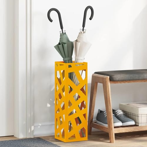INLIFE Sonnenschirmhalter Senfgelb 15,5 x 15,5 x 49 cm Stahl,Heim & Garten,Haushaltsbedarf,Aufbewahrung & Ordnungssysteme,Aufbewahrungshaken & Regale,Schirmständer,Senfgelb,2.3 KG,868497 von INLIFE