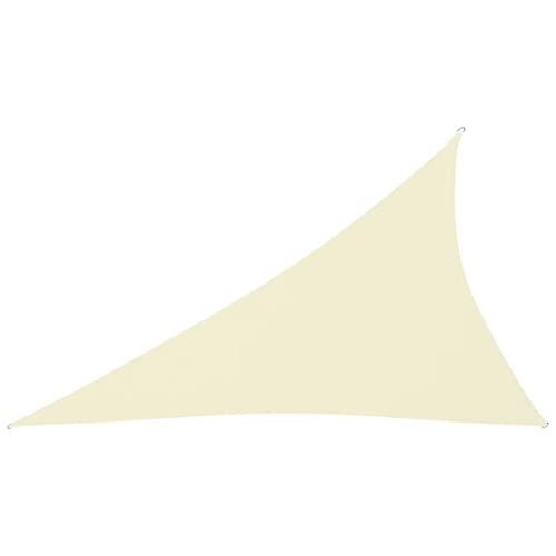 INLIFE Sonnensegel Oxford-Gewebe Dreieckig 4x5x6,4 m Cremeweiß,1.9kg,135239 von INLIFE