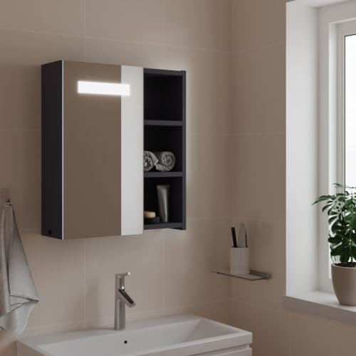 INLIFE Spiegelschrank mit LED-Beleuchtung Grau 45x13x52 cm,Möbel,Schränke,Spiegel- & Waschbeckenunterschränke,Badezimmerwaschtische,Grau,8 KG,357966 INLIFE Spiegelschrank mit LED-Beleuchtung Grau 45x13x52 cm,Möbel,Schränke,Spiegel- & Waschbeckenunterschränke,Badezimmerwaschtische,Grau,8 KG,357966 von INLIFE