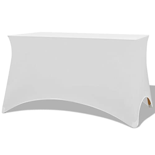 INLIFE Stretch-Tischhusse 2 STK. 120 x 60,5 x 74 cm Weiß von INLIFE