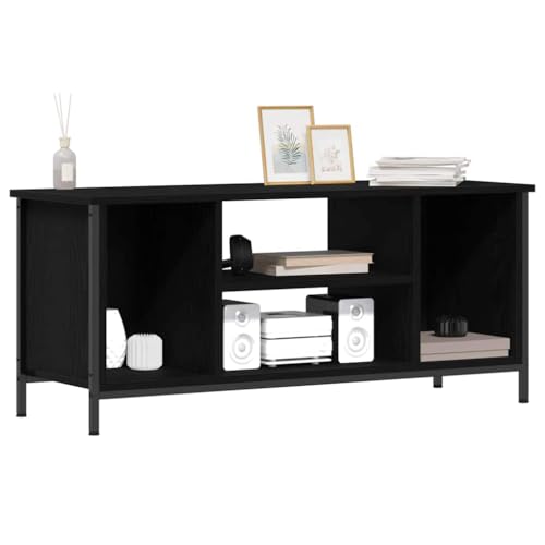 INLIFE TV-Lowboard Schwarze Eiche 102 x 35 x 45 cm Holzwerkstoff,Möbel,TV-Möbel,Schwarz,15.65 KG,873885 von INLIFE
