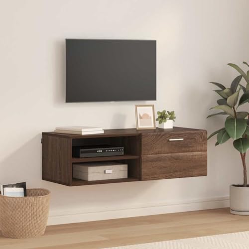 INLIFE TV-Schränk Braune Eiche 100.5 x 39 x 30 cm Holzwerkstoff,Möbel,Möbelgarnituren,Wohnzimmermöbel-Sets,Braune Eiche,18.83 KG,880248 von INLIFE