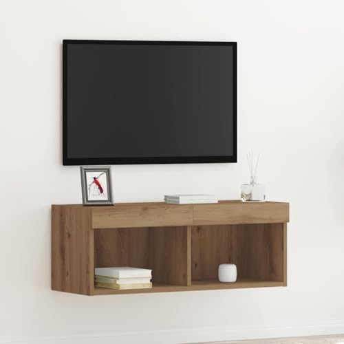 INLIFE TV-Schränk Eiche handwerklich 80 x 30 x 30 cm Holzwerkstoff,Möbel,TV-Möbel,Braun,9.6 KG,862202 von INLIFE