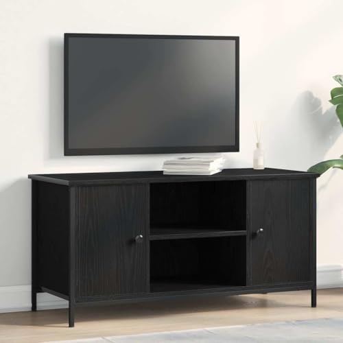INLIFE TV-Schränk Schwarze Eiche 100 x 40 x 50 cm Holzwerkstoff,Möbel,TV-Möbel,Schwarz,20.6 KG,862141 von INLIFE
