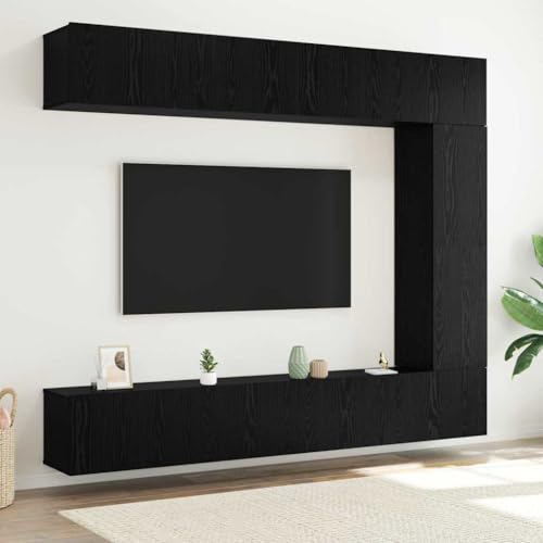 INLIFE TV-Schrank-Set 5 pcs Schwarze Eiche 100 x 30 x 30 cm,Möbel,TV-Möbel,Schwarz,70.7 KG,3332529 von INLIFE