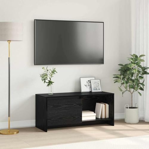 INLIFE TV-Ständer Schwarze Eiche 90 x 35 x 40 cm Holzwerkstoff,Möbel,TV-Möbel,Schwarz,14.9 KG,875233 von INLIFE