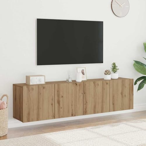 INLIFE TV-Wandschränke 2 STK. Artisan-Eiche 80x30x41 cm,Möbel,TV-Möbel,Braun,26.5 KG,857669 von INLIFE