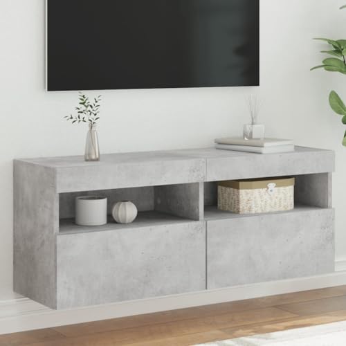 INLIFE TV-Wandschrank mit LED-Leuchten Betongrau 100x30x40 cm,Möbel,TV-Möbel,Grau,19.11 KG,837214 von INLIFE