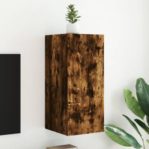 INLIFE TV-Wandschrank mit LED-Leuchten Räuchereiche 30,5x35x70 cm,Möbel,TV-Möbel,Braun,13.99 KG,837240 von INLIFE