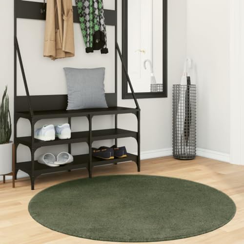 INLIFE Teppich HUARTE Kurzflor Weich und Waschbar Waldgrün Ø 120 cm,Heim & Garten,Dekoration,Teppiche,Grün,2.65 KG,375105 INLIFE Teppich HUARTE Kurzflor Weich und Waschbar Waldgrün Ø 120 cm,Heim & Garten,Dekoration,Teppiche,Grün,2.65 KG,375105 von INLIFE
