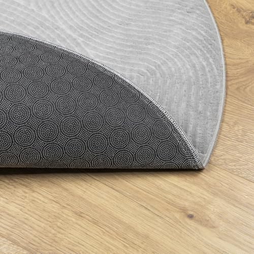 INLIFE Teppich IZA Kurzflor Skandinavischer Look Grau Ø 120 cm,Heim & Garten,Dekoration,Teppiche,Grau,2.55 KG,375459 von INLIFE