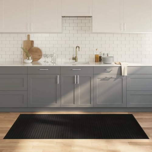 INLIFE Teppich Rechteckig Schwarz 100x200 cm Bambus,Heim & Garten,Dekoration,Teppiche,Schwarz,3.1 KG,376942 von INLIFE