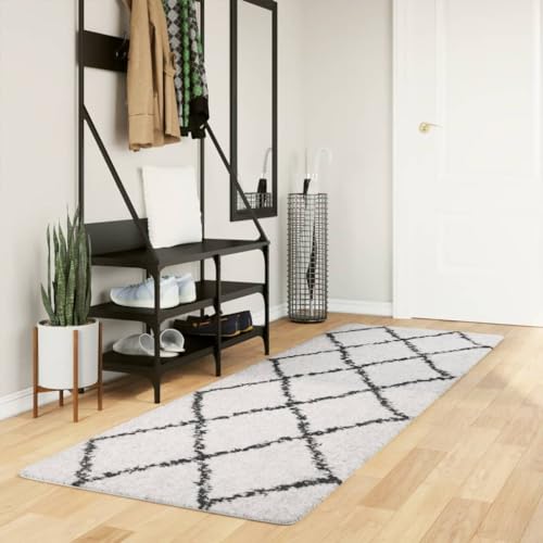 INLIFE Teppich Shaggy Hochflor Modern Creme und Schwarz 80x250 cm,Heim & Garten,Dekoration,Teppiche,Mehrfarbig,3.75 KG,375363 von INLIFE
