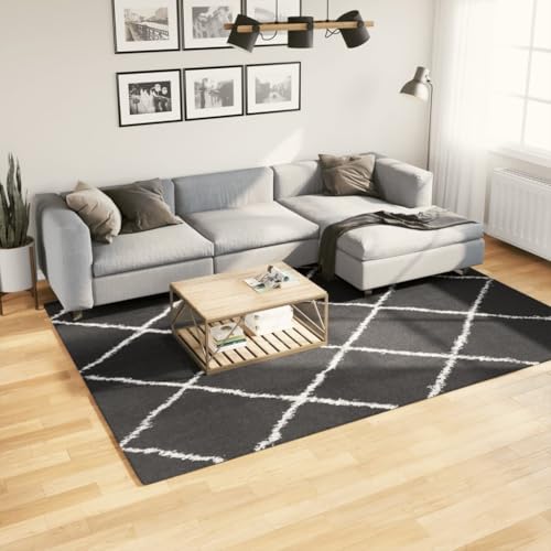 INLIFE Teppich Shaggy Hochflor Modern Schwarz und Creme 200x280 cm,Heim & Garten,Dekoration,Teppiche,Mehrfarbig,10.02 KG,375415 von INLIFE