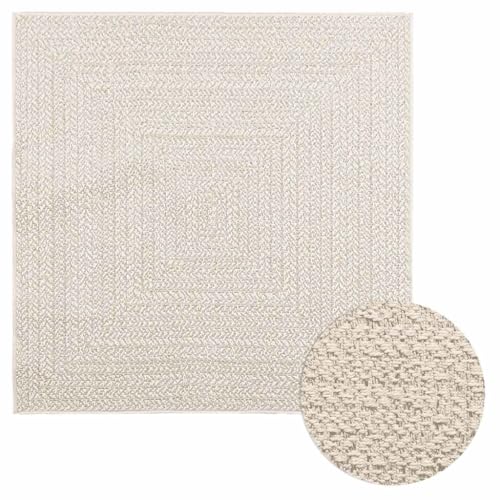 INLIFE Teppich ZIZUR Creme 120x120 cm Jute-Optik Indoor und Outdoor,Heim & Garten,Dekoration,Teppiche,Creme,2.47 KG,4010363 von INLIFE