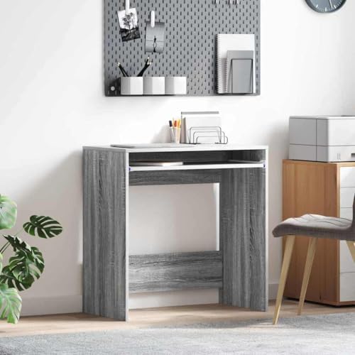 INLIFE Tisch mit Regal Grau 77,5 x 43 x 79 cm Holzwerkstoff,Möbel,Büromöbel,Schreibtische,Grau,17.45 KG,869519 von INLIFE