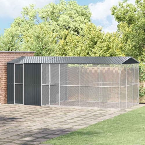 INLIFE Vogelkäfig Anthrazit 645 x 310 x 247 cm Verzinkter Stahl,Tier- & Haustierbedarf,Haustierbedarf,Vogelbedarf,Vogelkäfige & -ständer,Anthrazit,222.25 KG,3325163 von INLIFE