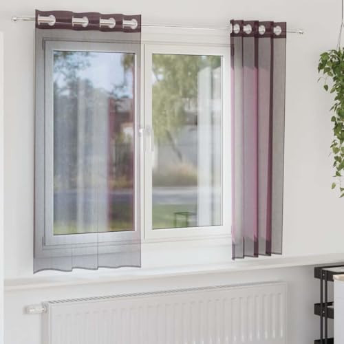 INLIFE Voile Vorhänge mit Ösen 2 STK. Lila 140x140 cm,Heim & Garten,Dekoration,Fensterdrapierung,Vorhänge & Gardinen,Lila,0.32 KG,4102101 von INLIFE