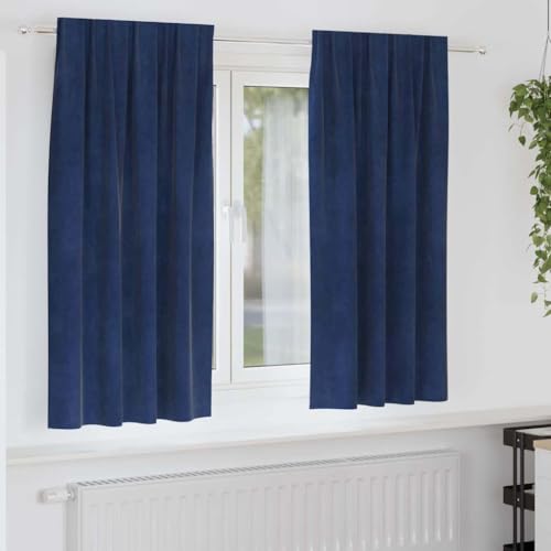 INLIFE Vorhänge mit Vorhängen 2 pcs Dunkelblau 140 x 175 cm Samt,Heim & Garten,Dekoration,Fensterdrapierung,Vorhänge & Gardinen,Blau,1.5 KG,4107199 von INLIFE