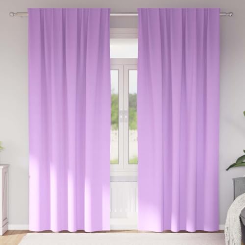 INLIFE Vorhänge mit Vorhängen 2 pcs Lila Polyester,Heim & Garten,Dekoration,Fensterdrapierung,Vorhänge & Gardinen,Lila,1.362 KG,4107490 von INLIFE