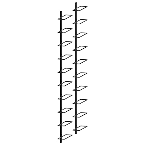 INLIFE Wand-Weinregale für 20 Flaschen 2 STK. Schwarz Metall,Möbel,Schränke,Weinregale,Schwarz,5.44 KG,289567 von INLIFE