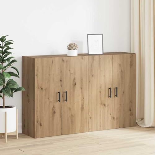 INLIFE Wandmontierte Schränke Wandmontiert 2 pcs Eiche handwerklich,Möbel,Schränke,Sideboards,Braun,50.58 KG,3394531 von INLIFE