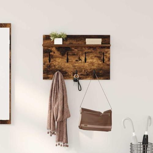 INLIFE Wandmontierter Kleiderständer Räuchereiche 60 x 40 x 12 cm,Möbel,Regalsysteme,Wandregale,Braun,4.27 KG,874431 von INLIFE