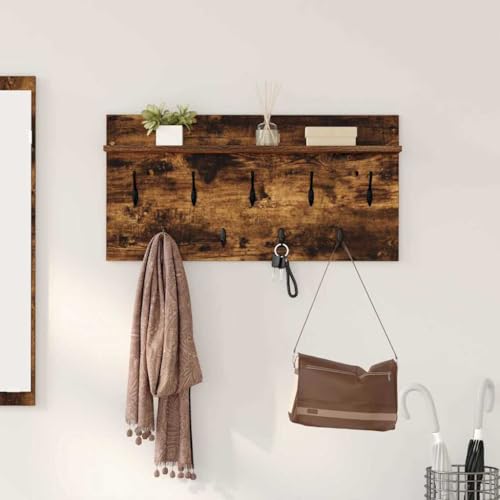 INLIFE Wandmontierter Kleiderständer Räuchereiche 80 x 40 x 12 cm,Möbel,Regalsysteme,Wandregale,Braun,5.66 KG,874439 INLIFE Wandmontierter Kleiderständer Räuchereiche 80 x 40 x 12 cm,Möbel,Regalsysteme,Wandregale,Braun,5.66 KG,874439 von INLIFE