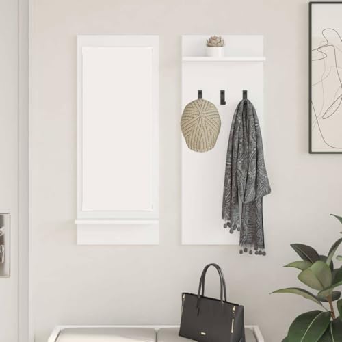 INLIFE Wandmontierter Kleiderständer mit Regal Weiß 70 x 10 x 90 cm,Möbel,Regalsysteme,Wandregale,Weiß,11.6 KG,874523 von INLIFE