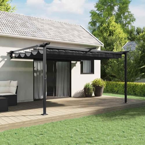 INLIFE Wandmontierter Pavillon Anthrazit Stahl,Heim & Garten,Rasen & Garten,Garten & Balkon,Gartenbauten,Pavillons & Partyzelte,Anthrazit,26.45 KG,4003975 von INLIFE