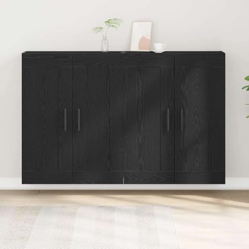 INLIFE Wandmontierter Schrank 2 pcs Altholz 160 x 34 x 90 cm,Möbel,Schränke,Sideboards,Schwarz,46.9 KG,3333105 von INLIFE