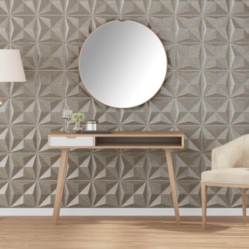INLIFE Wandpaneele 24 STK. Beton 50x50 cm XPS 6 m² Origami,Heimwerkerbedarf,Baumaterialien,Wandverkleidung,Grau,1.6 KG,4100063 von INLIFE