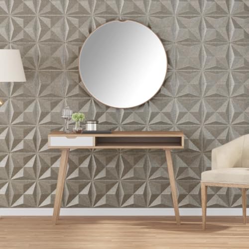 INLIFE Wandpaneele 48 STK. Beton 50x50 cm XPS 12 m² Origami,Heimwerkerbedarf,Baumaterialien,Wandverkleidung,Grau,2.6 KG,4100064 von INLIFE