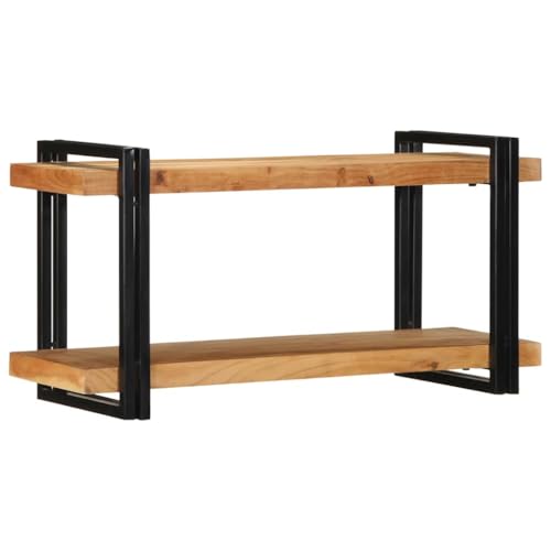 INLIFE Wandregal 90x33x45 cm Massivholz Akazie,Möbel,Schränke,Mediaaufbewahrung,Braun,15.35 KG,4017487 von INLIFE