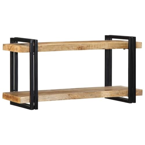 INLIFE Wandregal 90x33x45 cm Raues Massivholz Mango,Möbel,Schränke,Mediaaufbewahrung,Braun,13.05 KG,4017485 von INLIFE