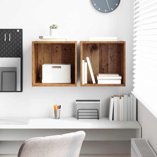 INLIFE Wandschrank 2 pcs Altholz 37 x 37 x 37 cm Holzwerkstoff,Möbel,Regalsysteme,Wandregale,Braun,14.7 KG,875073 INLIFE Wandschrank 2 pcs Altholz 37 x 37 x 37 cm Holzwerkstoff,Möbel,Regalsysteme,Wandregale,Braun,14.7 KG,875073 von INLIFE