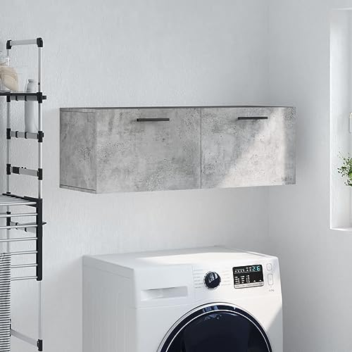 INLIFE Wandschrank Betongrau 100x36,5x35 cm Holzwerkstoff,18 KG,830160 von INLIFE