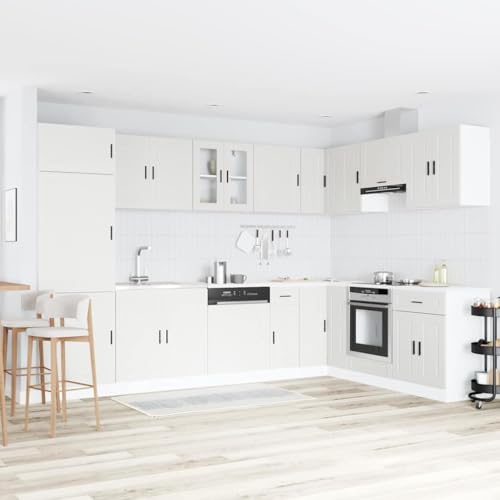 INLIFE Waschbecken-Unterschrank mit Tür 2 pcs Weiß 80 x 46 x 84.5 cm,Möbel,Schränke,Spiegel- & Waschbeckenunterschränke,Badezimmerwaschtische,Weiß,29.38 KG,3315021 von INLIFE