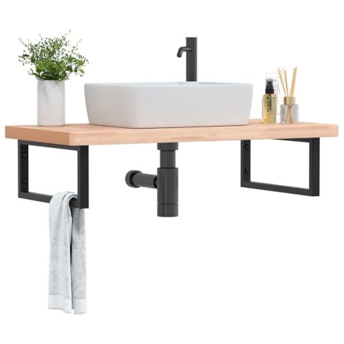 INLIFE Waschbeckenregal Wandmontage Stahl und Massivholz Buche,Möbel,Schränke,Spiegel- & Waschbeckenunterschränke,Badezimmerwaschtische,Braun,20.72 KG,3302437 INLIFE Waschbeckenregal Wandmontage Stahl und Massivholz Buche,Möbel,Schränke,Spiegel- & Waschbeckenunterschränke,Badezimmerwaschtische,Braun,20.72 KG,3302437 von INLIFE