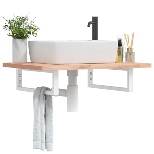 INLIFE Waschtisch-Halterungen 2 STK. Weiß Rechteckig Stahl,Heimwerkerbedarf,Bauzubehör,Halterungen,Weiß,3.36 KG,4007264 von INLIFE