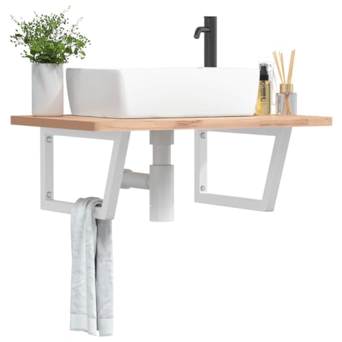 INLIFE Waschtisch-Halterungen 2 STK. Weiß Trapezförmig Stahl,Heimwerkerbedarf,Bauzubehör,Halterungen,White,5.2 KG,4007282 von INLIFE