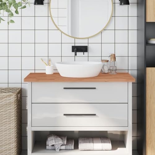INLIFE Waschtischplatte 100x50x2,5 cm Massivholz Buche,Heimwerkerbedarf,Baumaterialien,Arbeitsplatten,Braun,9.88 KG,356002 von INLIFE