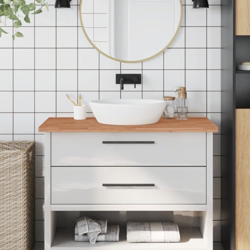 INLIFE Waschtischplatte 100x60x2,5 cm Massivholz Buche,Heimwerkerbedarf,Baumaterialien,Arbeitsplatten,Braun,11.38 KG,356004 von INLIFE