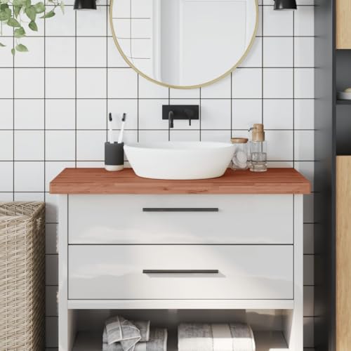 INLIFE Waschtischplatte 100x60x4 cm Massivholz Buche,Heimwerkerbedarf,Baumaterialien,Arbeitsplatten,Braun,17.98 KG,356008 von INLIFE