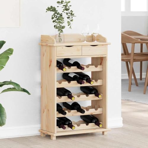 INLIFE Weinregal 90 x 60 x 30 cm Massivholz Kiefer,Möbel,Schränke,Weinregale,Braun,10.9 KG,4012189 von INLIFE
