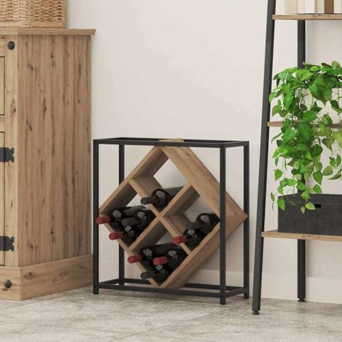INLIFE Weinregal Eiche handwerklich 51 x 18 x 52,5 cm Holzwerkstoff,Möbel,Schränke,Weinregale,Braun,5.6 KG,868224 von INLIFE