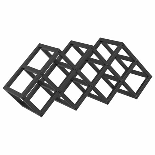 INLIFE Weinregal Schwarz 63 x 16.5 x 25 cm Pulverbeschichteter Stahl,Möbel,Schränke,Weinregale,Schwarz,2.75 KG,868218 von INLIFE