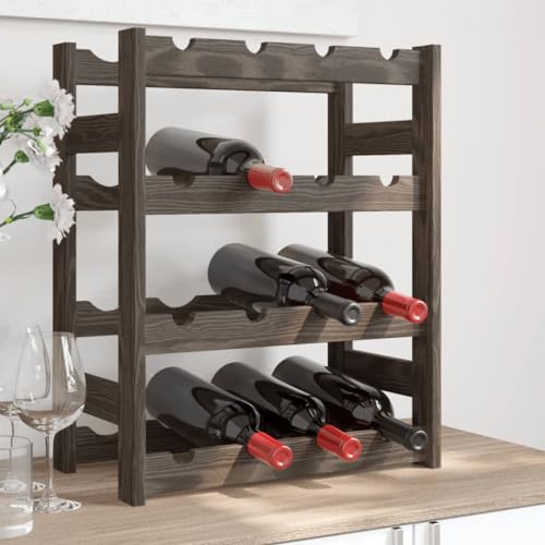 INLIFE Weinregal für 16 Flaschen Grau Massivholz Kiefer,Möbel,Schränke,Weinregale,Grau,2.3 KG,373378 von INLIFE